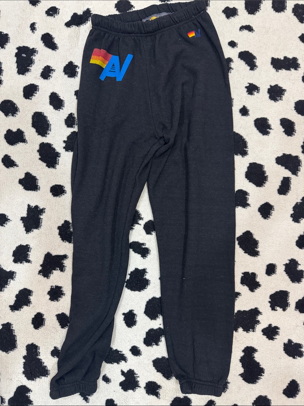 Aviator nation  Black Sweatpants- AV Logo